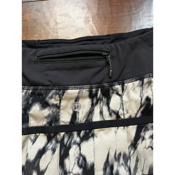 LULULEMON Rare Run Pace Setter Skirt Stretch Great Granite Black Mojave 4 - Picture 5 of 7